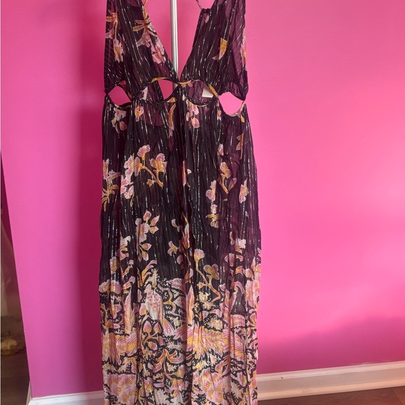 Anthropologie ladies black metallic bohemian cut out summer dress NWT! - Picture 2 of 10